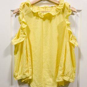 Shoulder Cutoff Ruffle Blouse